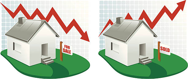 housing market chart vector art illustration