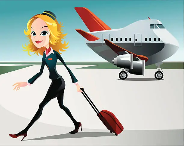Vector illustration of Stewardess