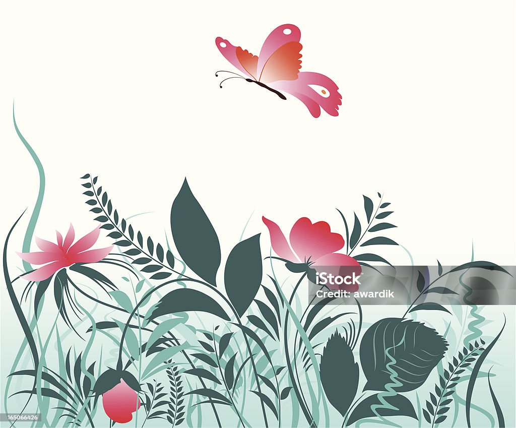 Papillon - clipart vectoriel de Fleur - Flore libre de droits