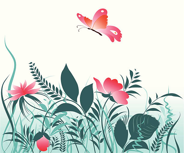 バタフライ - flower abstract single flower backgrounds点のイラスト素材／クリップアート素材／マンガ素材／アイコン素材