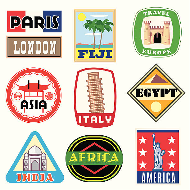 Icônes De Vacances Vecteurs libres de droits et plus d'images vectorielles  de Travel Stickers - Travel Stickers, Voyage, Échappée belle - iStock