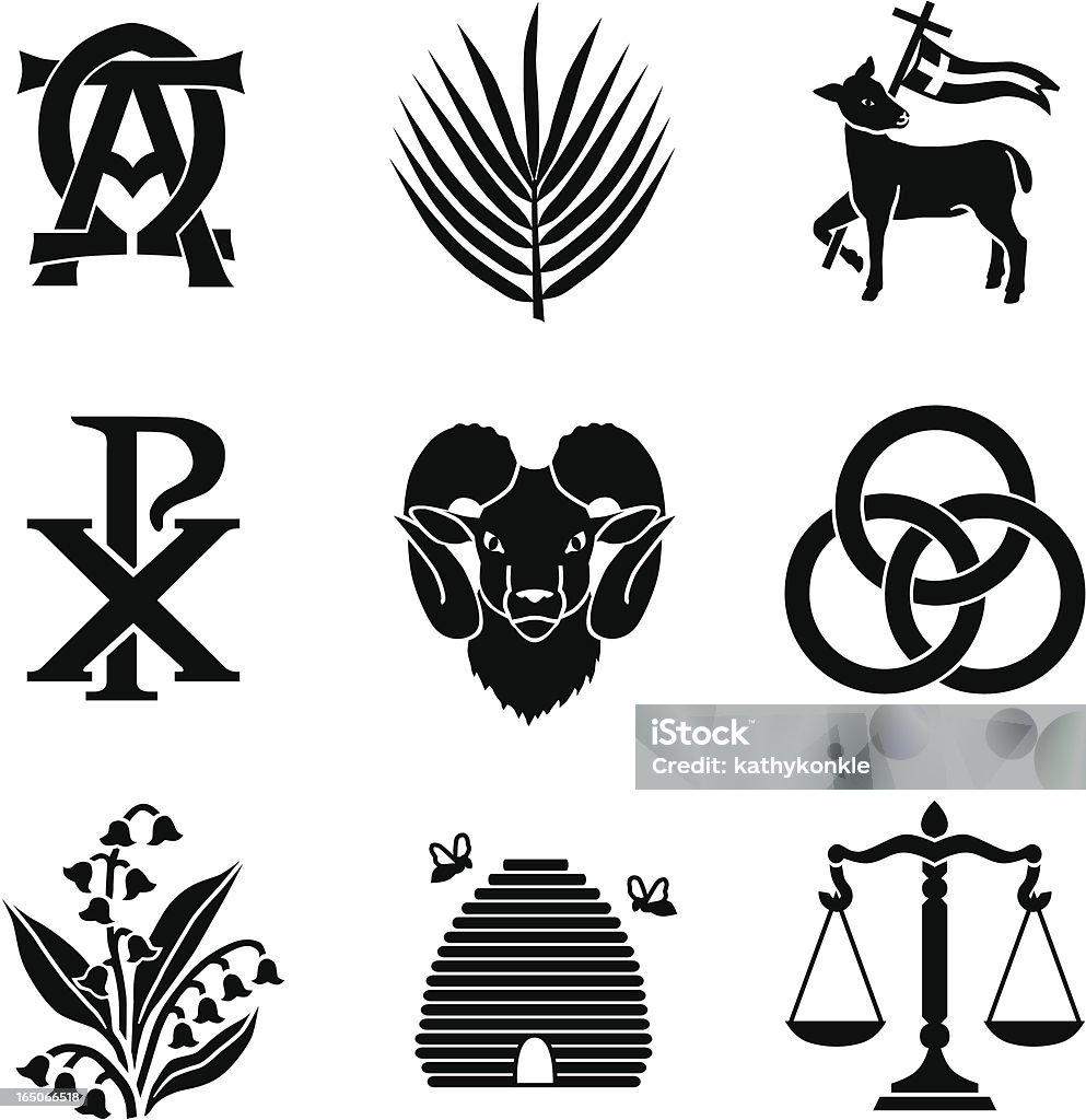 Christian icons Vector icons with a Christian theme. Christianity stock vector