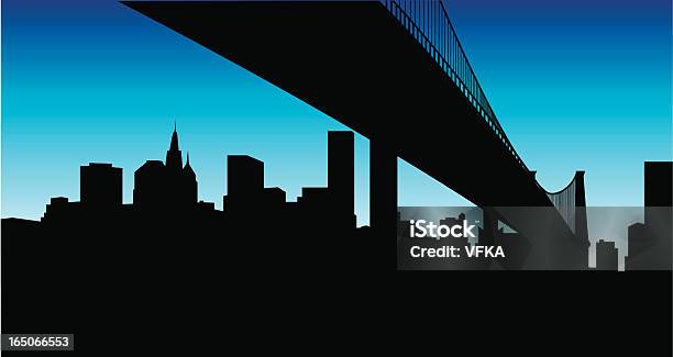 Ilustración de Debajo Del Puente y más Vectores Libres de Derechos de Brooklyn - Nueva York - Brooklyn - Nueva York, Puente - Estructura creada por humanos, World Trade Center - Manhattan