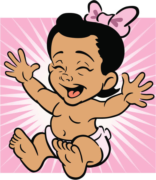 african american dziewczynka - baby mother nursery african ethnicity stock illustrations