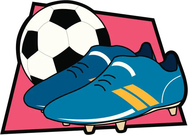 Vector illustration of Football and Boots