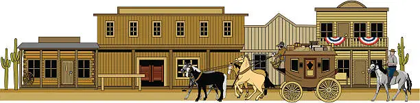 Vector illustration of Old West Town