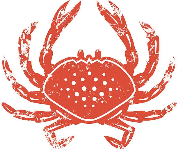 Vector illustration of Crab stencil