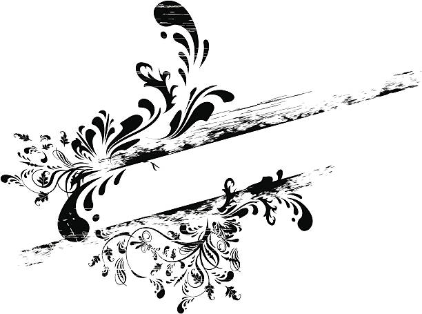 tło ramki - scroll shape flower floral pattern grunge stock illustrations