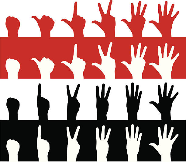 Different ways of counting hands can be used separately (zip file contains AI, High res. jpg, PNG) five animals stock illustrations
