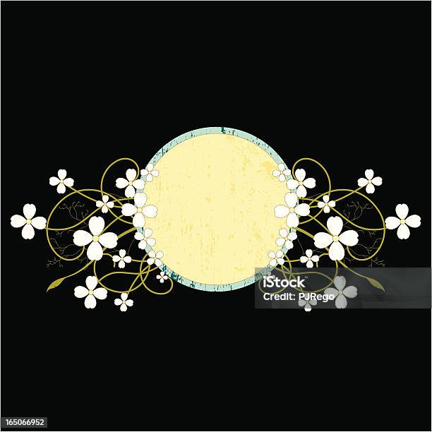 Floral Grunge Frame Stock Illustration - Download Image Now - African Violet, Black Background, Bush