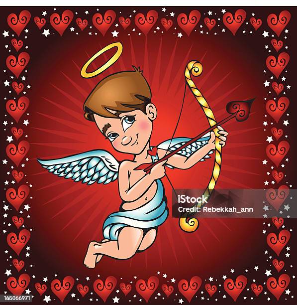 День Святого Валентина Купидон — стоковая векторная графика и другие изображения на тему Ангел - Ангел, Векторная графика, Внутренний орган животного