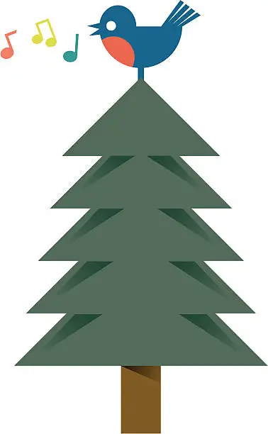 Vector illustration of Pine tree