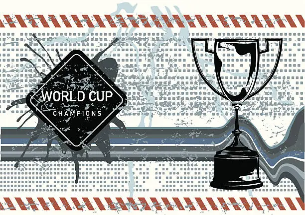 Vector illustration of Champions stencil trophy