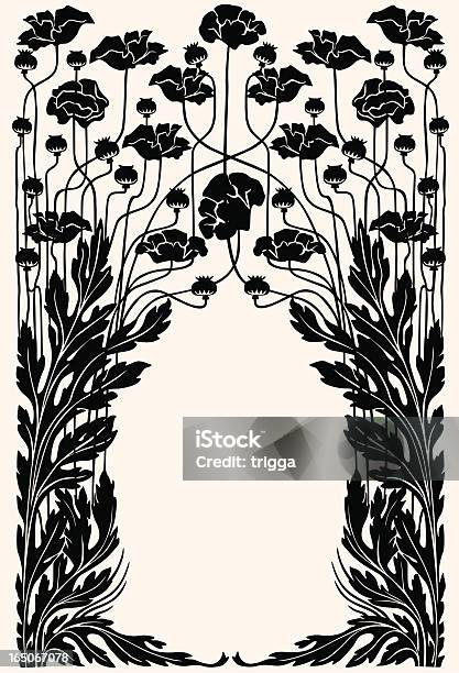 Art Nouveau Garden Border Stock Illustration - Download Image Now - Art Deco, Pattern, Flower