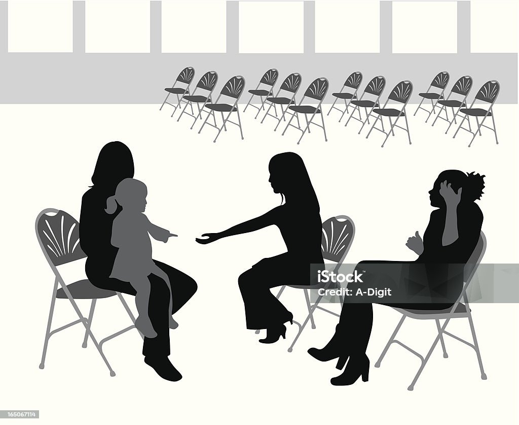 Meeting Vector Silhouette A-Digit Girls stock vector