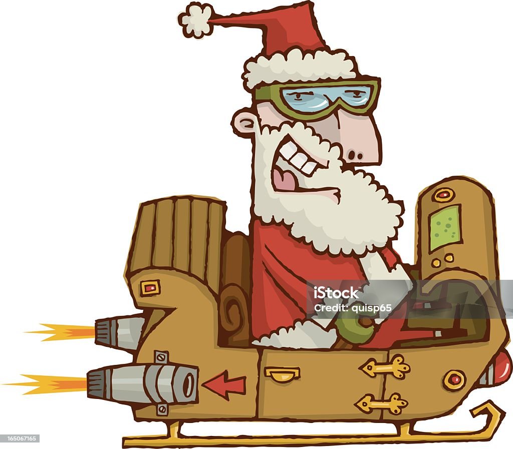 Weihnachtsmann im Schlitten - Lizenzfrei Feiertag Vektorgrafik