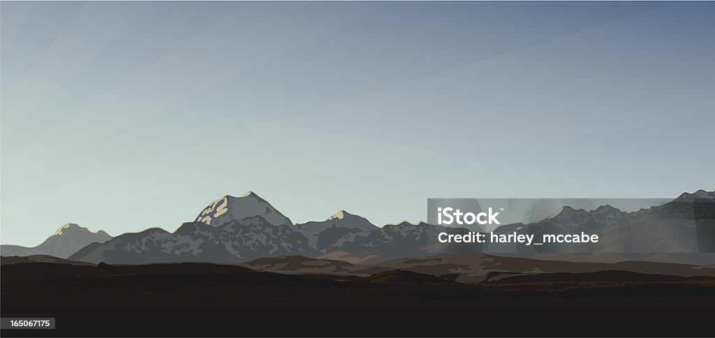 Panorama sur la montagne - clipart vectoriel de Nouvelle-Zélande libre de droits