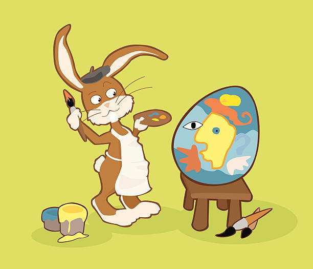 Artistic Easter Bunny vector art illustration