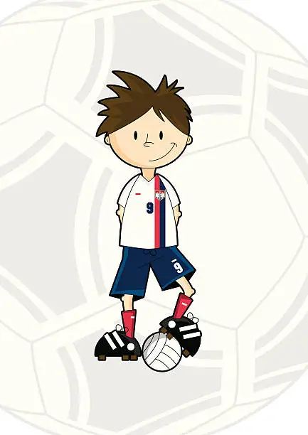 Vector illustration of Football Boy in USA Away Style Shirt