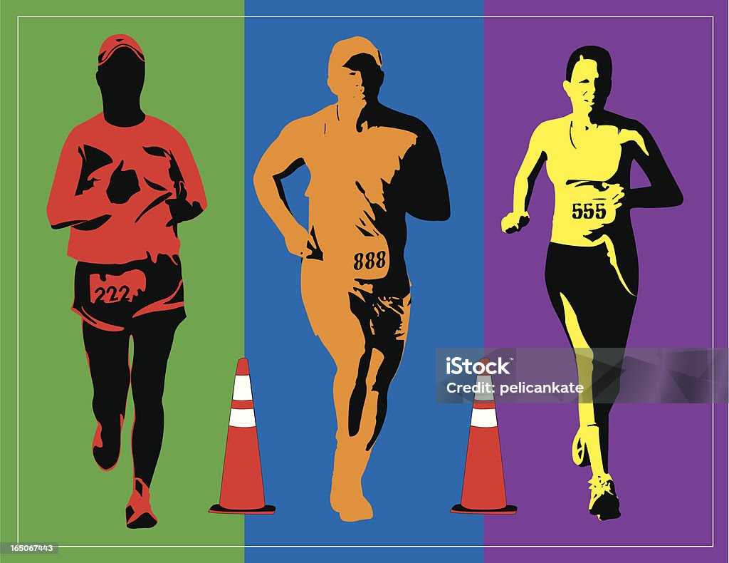 Jasny biegaczy - Grafika wektorowa royalty-free (Maraton)