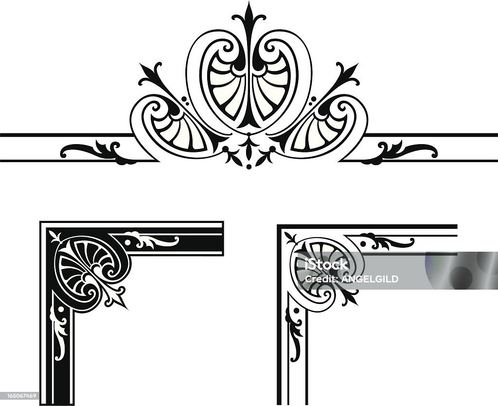 Angle Designs et bannière Design Centre - clipart vectoriel de Antiquités libre de droits