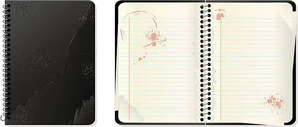 Vector illustration of dirty notebook
