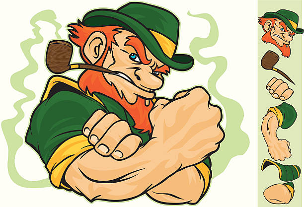 ilustraciones, imágenes clip art, dibujos animados e iconos de stock de lucha contra irlanda - leprechauns