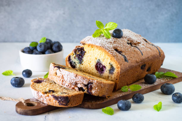 istock Blueberry cake on white background. 1650675118