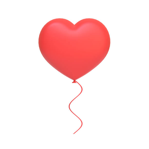 istock Red heart shaped balloon isolated on white background 1650675383