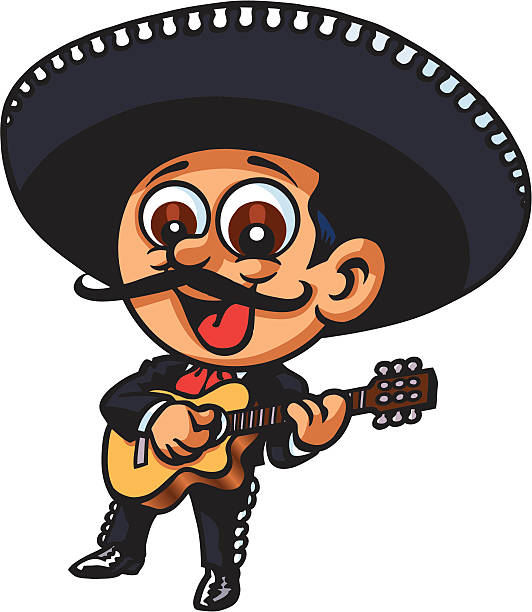 Mexican Guitar vector art illustration