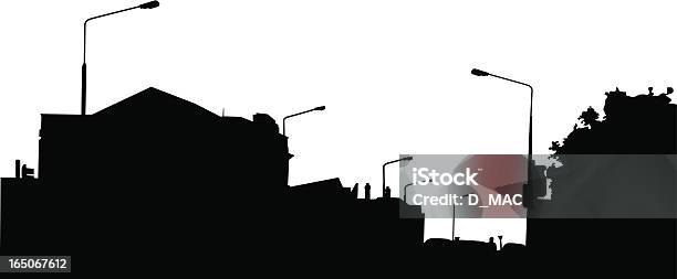 Suburban Silhouette Stock Illustration - Download Image Now - In Silhouette, Suburb, Urban Skyline