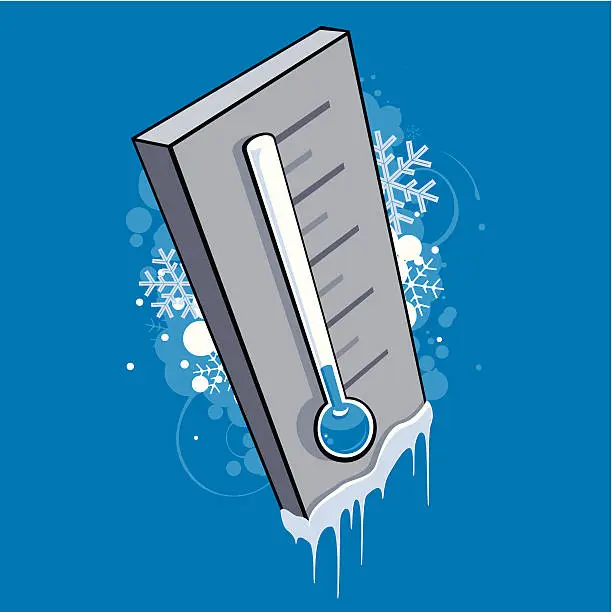 Vector illustration of cold thermometer