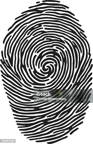 A Black And White Closeup Image Of A Fingerprint Stock Illustration - Download Image Now - Fingerprint, Thumbprint, Vector