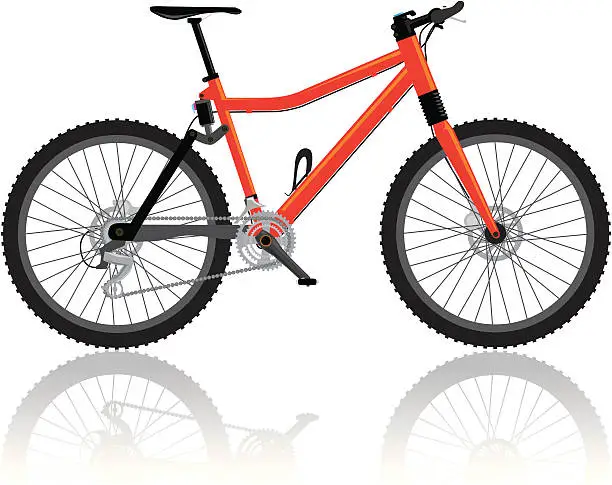 Vector illustration of Full suspension mountainbike