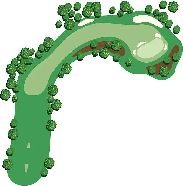 Vector illustration of Generic Golf Course Hole 11