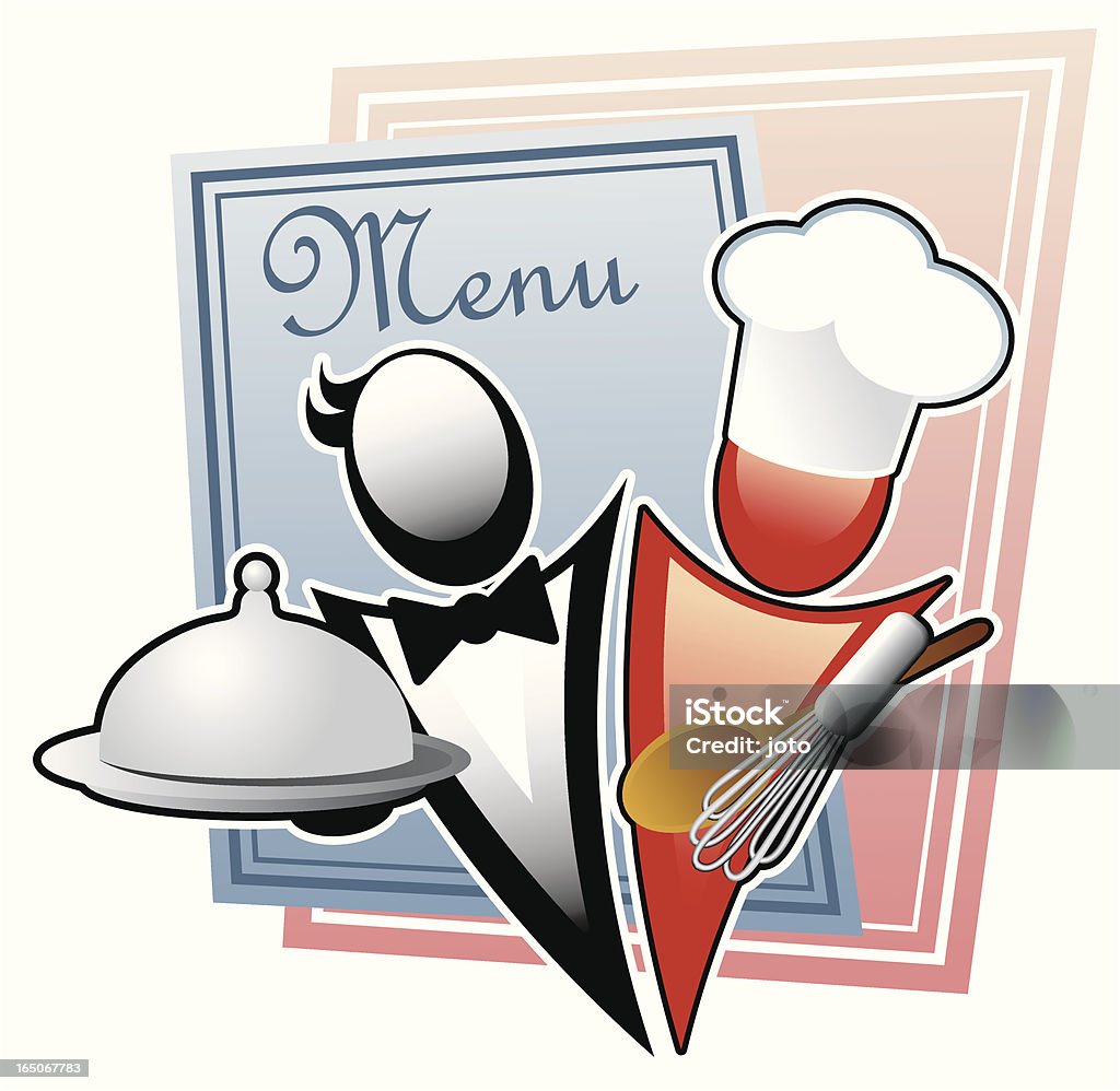 Cook e cameriere - arte vettoriale royalty-free di Cameriere