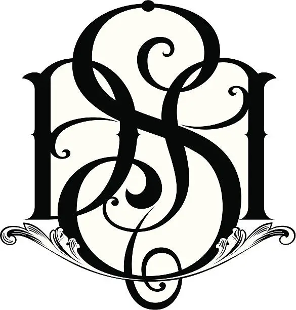 Vector illustration of Deorative Monogram Design