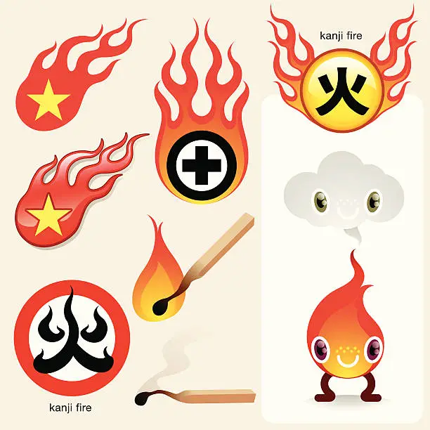 Vector illustration of fire graphic