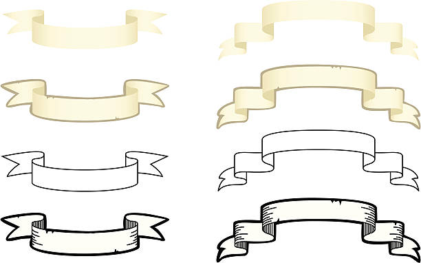 Paper Scroll Set vector art illustration
