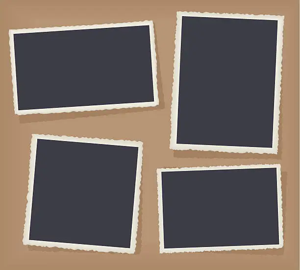 Vector illustration of Four Antique Photo Borders