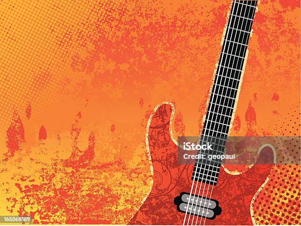 Burning Guitar Stock Illustration - Download Image Now - Backgrounds, Early Rock & Roll, Guitar