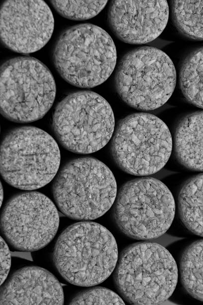 background of natural cork stoppers, for texture and with a round pattern.