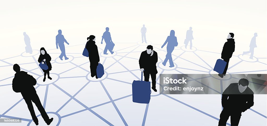 people network intersecting network lines connecting people Customer stock vector