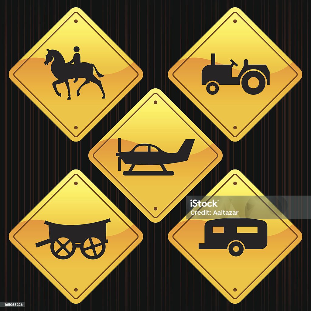 As placas amarelas-Transporte - Vetor de Amarelo royalty-free