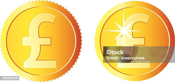 Monete Sterlina - Immagini vettoriali stock e altre immagini di Moneta da 1 sterlina - Moneta da 1 sterlina, Dorato - Colore descrittivo, Oro - Metallo