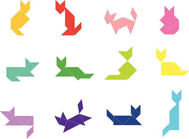 Tangram Cat Set | 2 of 3 http://www.yiyinglu.com/istockphoto/images/buttons/tangram_set.gif cat origami stock illustrations