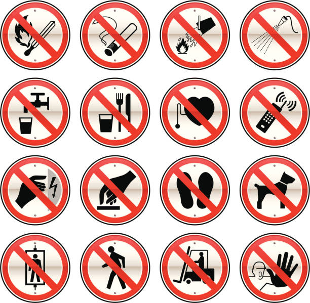 Prohibited Signs vector art illustration