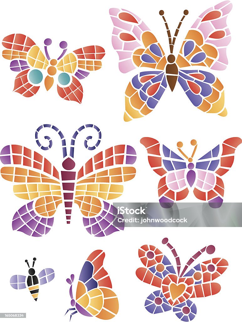 Mosaico butterflys - arte vettoriale royalty-free di Mosaico