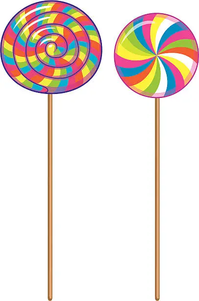 Vector illustration of Stripy Lollipops