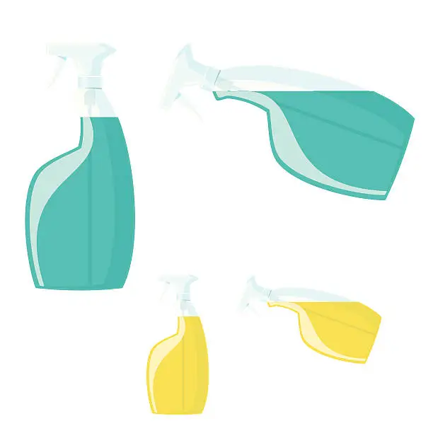 Vector illustration of Transparent Spray Bottles Version 2